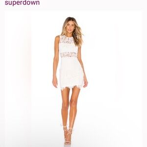 Superdown White lace mini dress